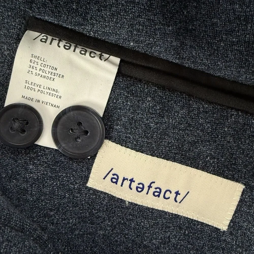 NEW Artefact Knit Blazer Heathered Blue Men Size Medium Jacket Academia Preppy